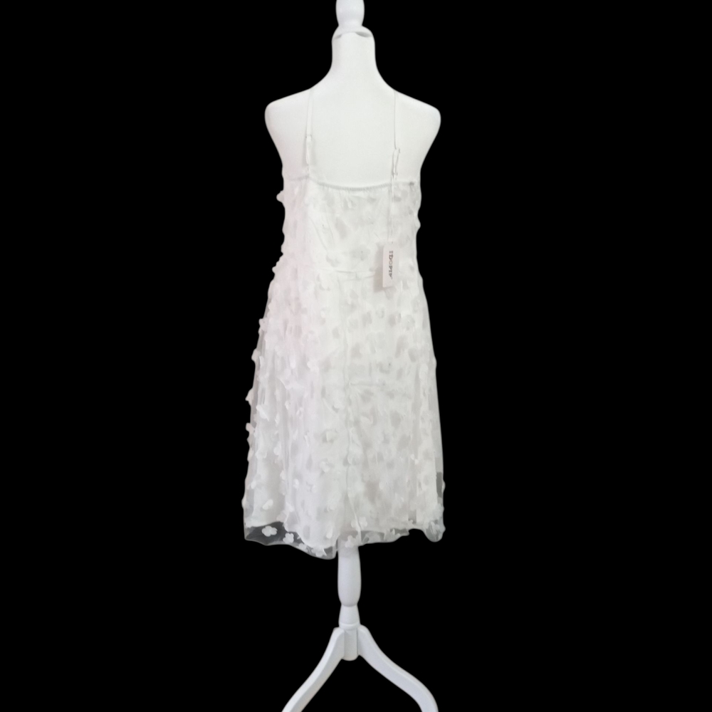 IDOPIP White  3D Floral Midi Dress L - Picture 3 of 12